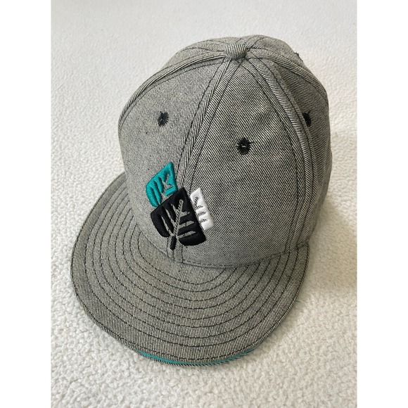 Estate Los Angeles Other - Estate LA Mens OSFM Snapback Hat Grey Verde Leaf Embroidered Denim Streetwear